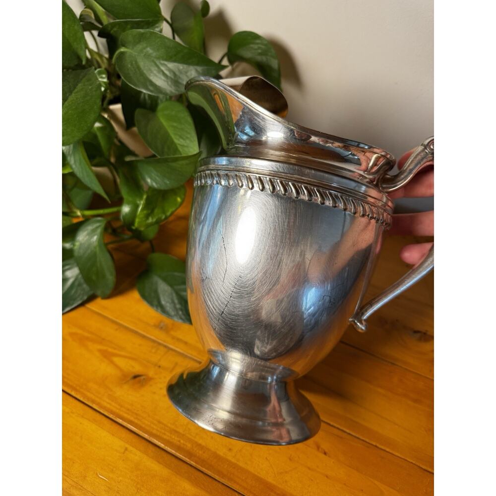Vintage Silver-Plated Water Pitcher | Hotel Silver Style | Mid-Century Barware